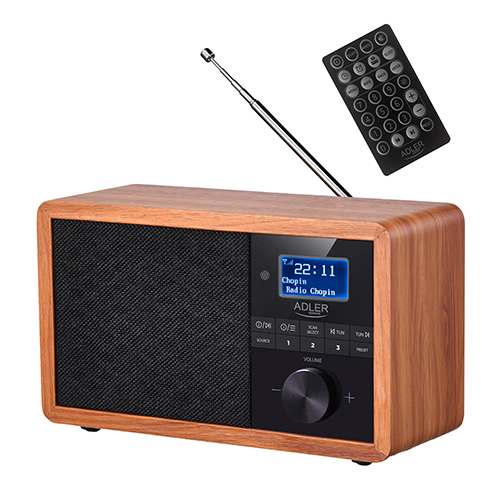 Miniatyrbillede 1 af 12: Adler AD 1184 radio Bærbar Digital Sort, Træ