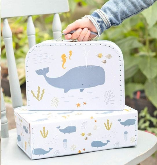 A Little Lovely Company SCOCBU20 Bagage taskesæt Hård skal Blå Pap, Metal, Polyester