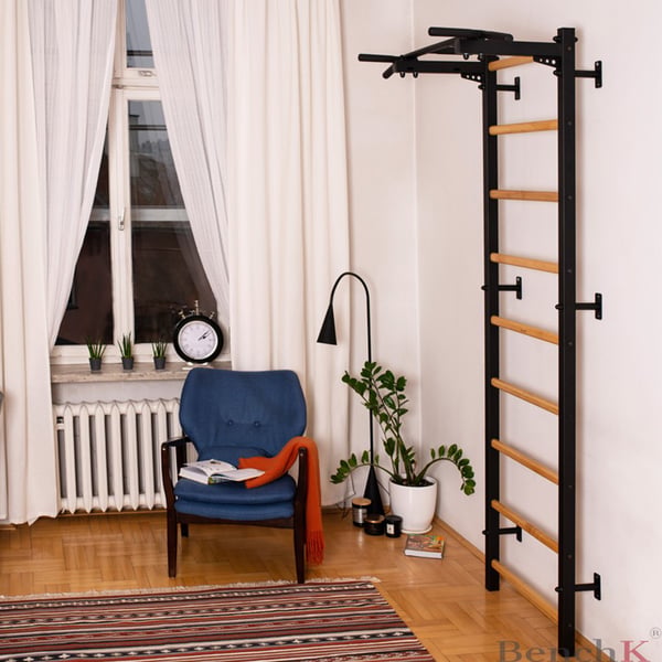 Miniatyrbild 7 av 11: BenchK 721B chin up-stång 150 kg Svart, Vit Vägg
