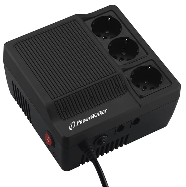 PowerWalker AVR 600 spændingsregulator 3 AC stikkontakt(er) Sort