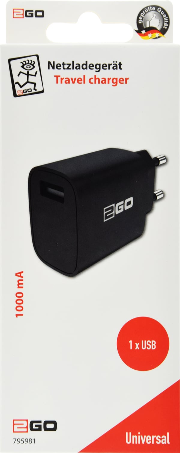 2GO 795981 oplader til mobil enhed Universel Sort Vekselstrøm Indendørs