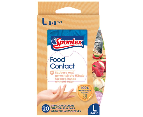 Spontex Food Contact Engangshandsker Transparent Nitril 1 stk