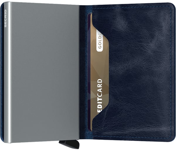 Miniatyrbild 2 av 3: Secrid SlimWallet Vikfodral Blå Läder