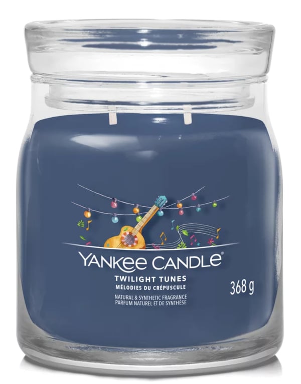 Yankee Candle Twilight Tunes vokslys Cylinder Kardemomme, Træ Blå 1 stk