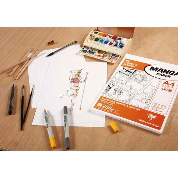 Miniatyrbild 2 av 2: Clairefontaine Manga Block Konstpapper 40 ark