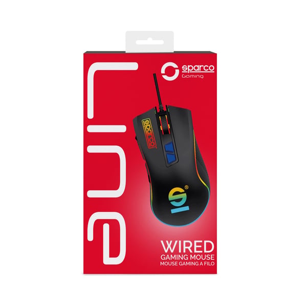 Sparco SPMOUSEPRO mus Spil Højre hånd USB Type-A 7200 dpi