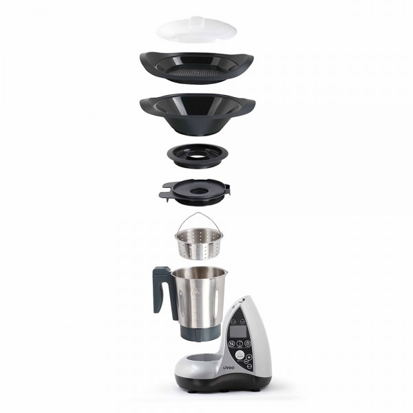 Livoo DOP142G ruoanlaiton prosessori 1500 W 3 L Harmaa, Ruostumaton teräs