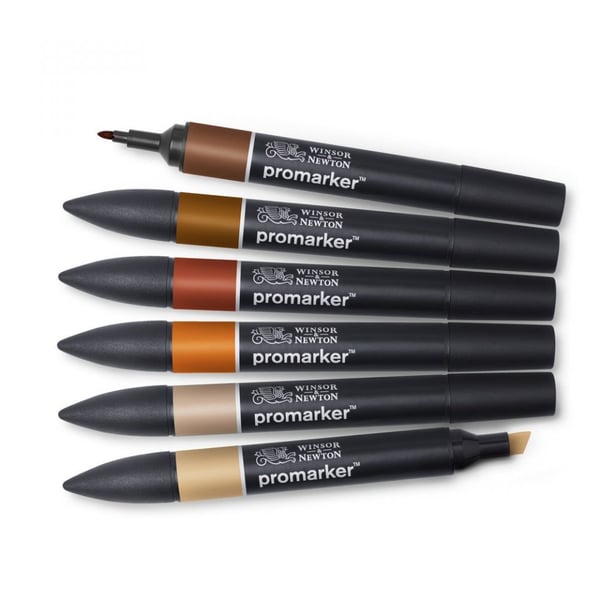 Miniatyrbillede 2 af 5: Winsor & Newton 884955070406 speedmarker 6 stk Blandet Beige, Brun, Orange, Lyserød