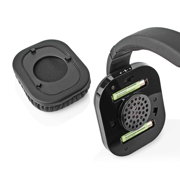 Nedis HPRF321BK hovedtelefoner/headset Trådløs TV Opladningsstativ Sort