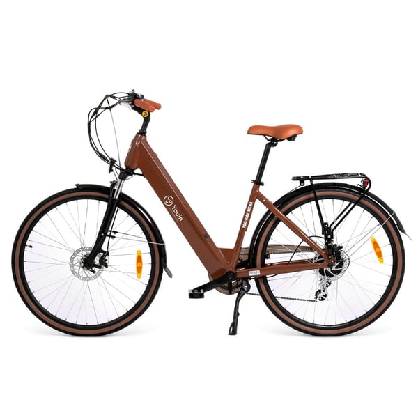 Youin BK2128O elektrisk cykel Brun Aluminium 71,1 cm (28") 25,6 kg Lithium-Ion (Li-Ion)