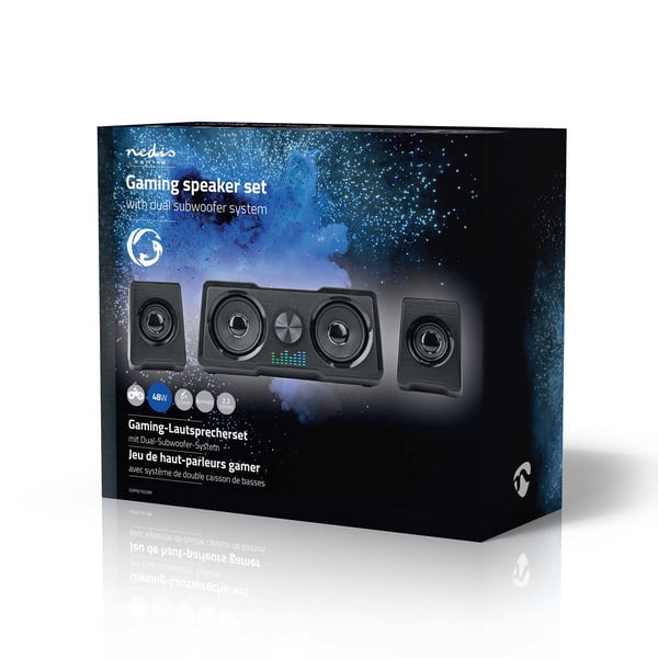 Nedis Gaming Speaker 2-vejs Sort Ledningsført 16 W