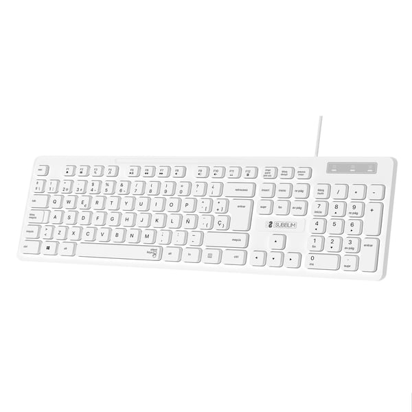 SUBBLIM SUBKBC-0SSK51 tastatur Universel USB QWERTY Spansk Sort, Hvid SUBBLIM SUBKBC-0SSK51 tastatur Universel USB QWERTY Spansk Sort, Hvid