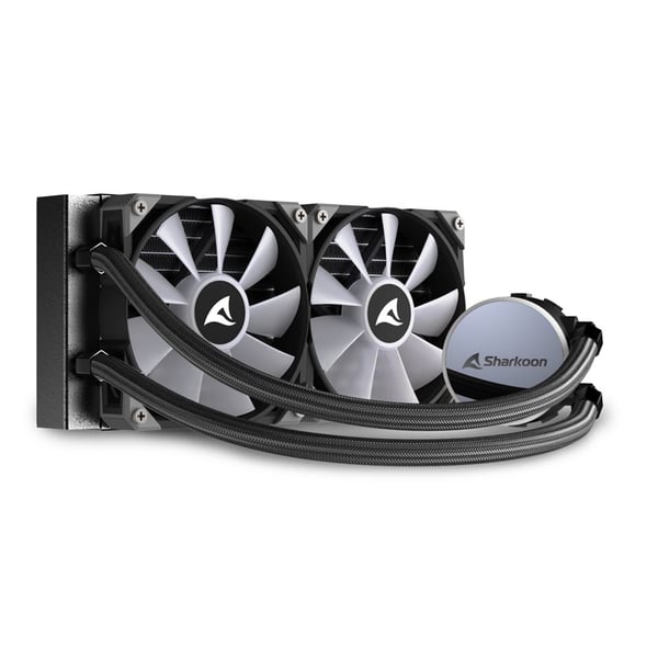 Sharkoon S70 rgb Computerkabinet, Processor Alt-i-en væskekøler 12 cm Sort 1 stk