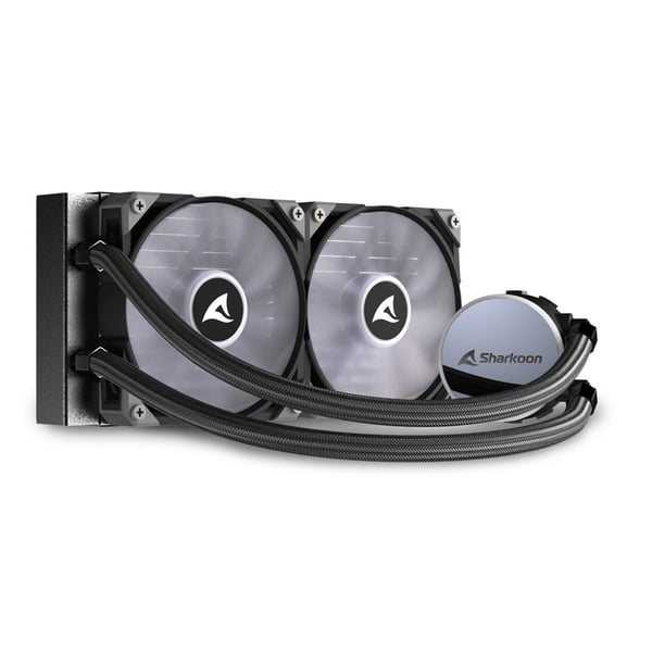 Miniatyrbillede 14 af 15: Sharkoon S70 rgb Computerkabinet, Processor Alt-i-en væskekøler 12 cm Sort 1 stk