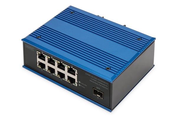 Digitus DN-651137 nätverksswitchar Ohanterad Gigabit Ethernet (10/100/1000) Strömförsörjning via Ethernet (PoE) stöd Svart, Blå