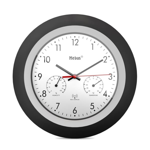 Miniatyrbillede 1 af 5: Mebus 19449 Væg- og bordur Digitalt ur Rund Sort, Hvid
