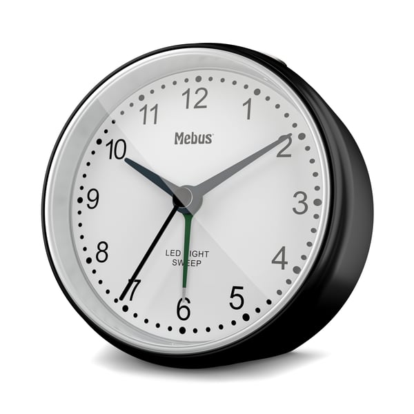 Miniatyrbillede 4 af 5: Mebus 25806 vækkeur Quartz alarmur Sort, Hvid