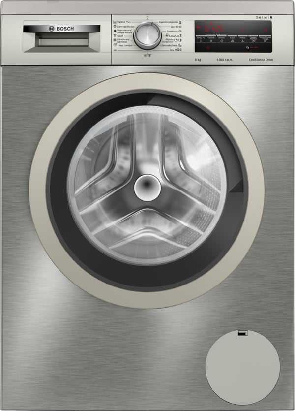 Miniatyrbillede 6 af 9: Bosch WUU28T8XES vaskemaskine Front-læsning 8 kg 1400 rpm Rustfrit stål