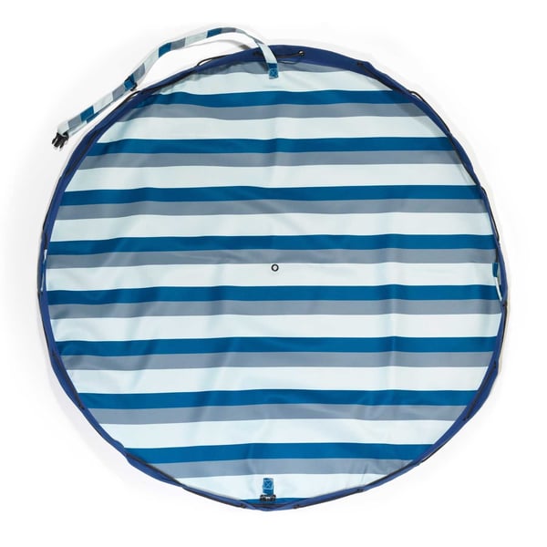 Miniatyrbillede 2 af 2: Play&Go Outdoor Stripes Blue/Green Legetøjsopbevaringspose Blå, Hvid