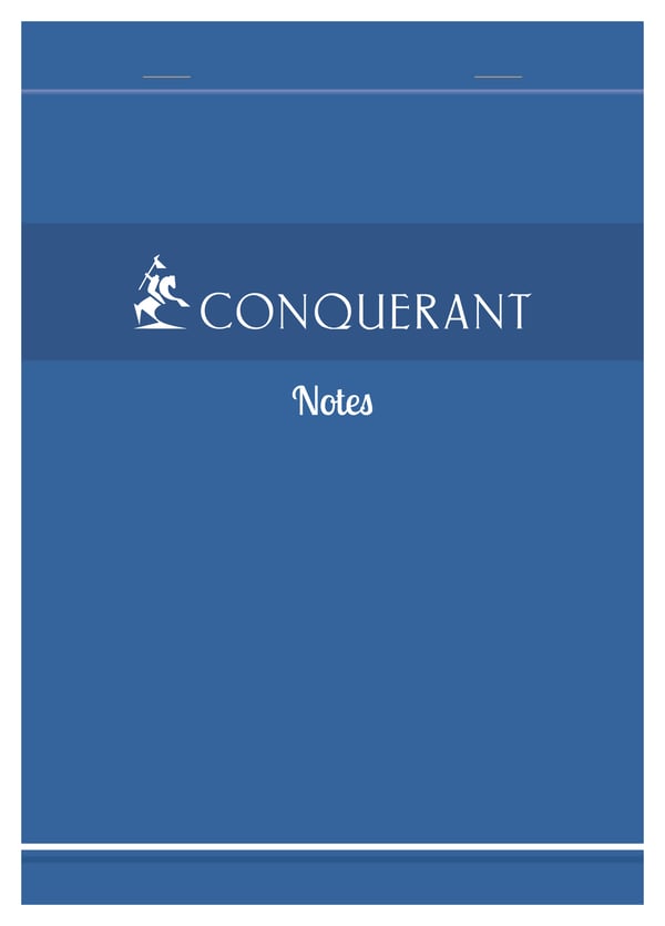 Conquerant 100101160 blok og notesblok A5 200 ark Blå