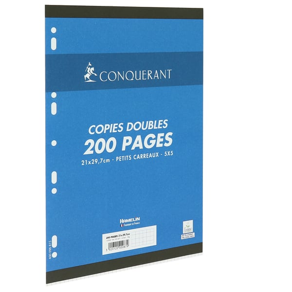 Conquerant 100103227 blok med hul 210 x 297 mm (A4) 200 ark