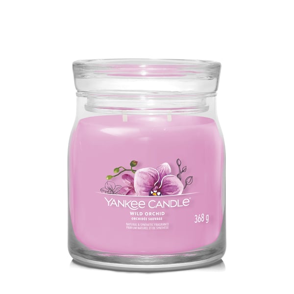 Miniatyrbillede 1 af 3: Yankee Candle Wild Orchid vokslys Rund Ravfarvet, Banan, Bergamot, Hibiscus, Jasmin, Mandarin, Musk, Orkide, Palmeblad, Sandeltræ, Strawberry Lilla 1 stk