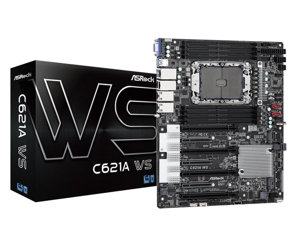 Miniatyrbillede 4 af 5: Asrock C621A WS Intel C621A LGA 4189 ATX