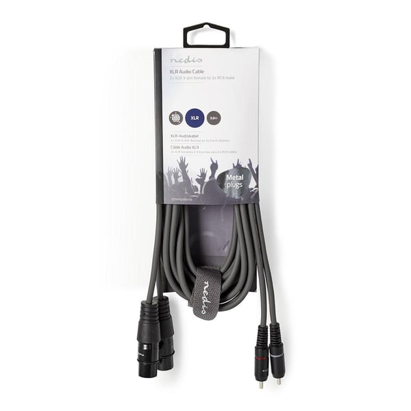 Nedis COTH15230GY30 ljudkabel 3 m 2 x XLR (3-pin) 2 x RCA Grå