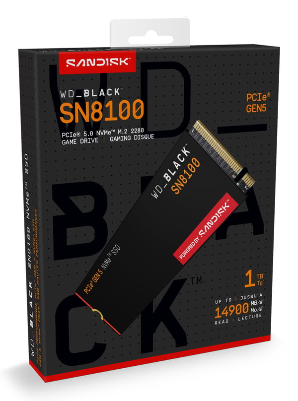 Miniatyrbillede 7 af 12: Western Digital Black WD_BLACK SN8100 NVMe 1 TB M.2 PCI Express 5.0 TLC 3D NAND