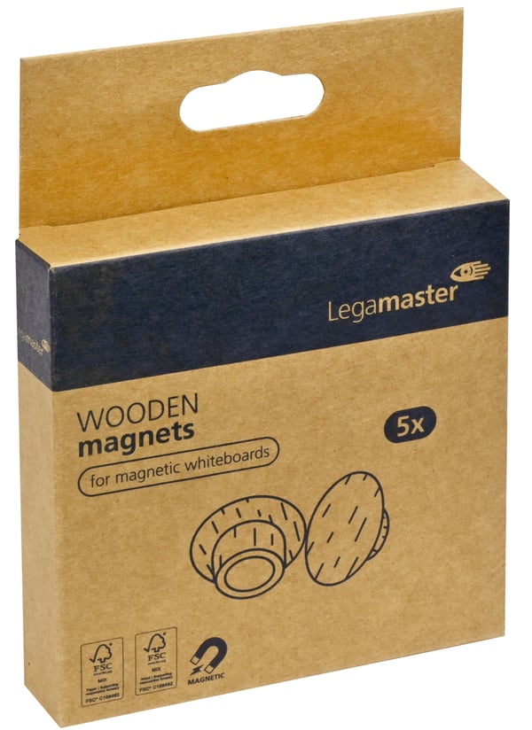 Miniatyrbild 6 av 6: Legamaster WOODEN magnet 25mm 5st