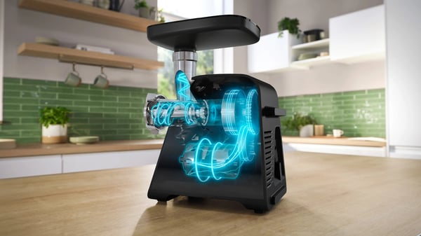 Miniatyrbillede 10 af 19: Bosch Serie 6 kødhakker 2100 W Sort, Sølv