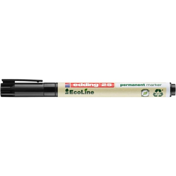 Edding 25 EcoLine vedenkestävä tussi Pyöreä pää Musta