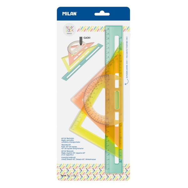 Milan 359801NL lineal Bordlineal Plast Transparent 4 stk