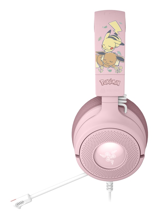 Razer Kraken V4 X – Pikachu & Eevee Edition Headset Kabel Huvudband Spela USB Type-C / USB Type-A Rosa