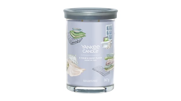 Yankee Candle A Calm & Quiet Place vokslys Cylinder Floral Grå 1 stk