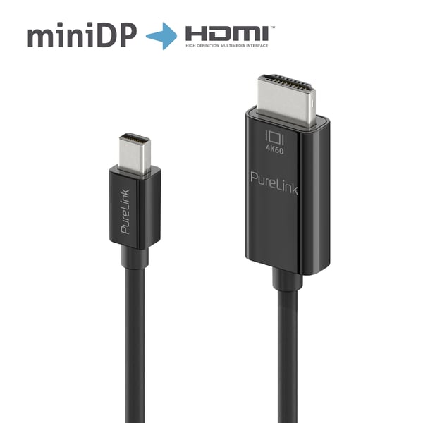 PureLink IS2101-020 videokabel adapter 2 m Mini DisplayPort HDMI Sort