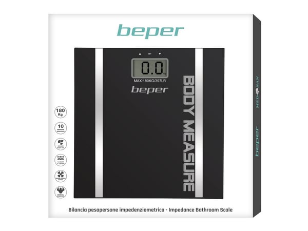 Beper 40.808A Rektangel Svart Elektronisk personvåg