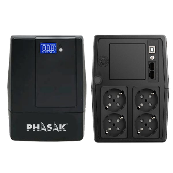 Miniatyrbillede 5 af 8: Phasak Esential UPS-enhed Interaktivt indgangsstik 1 kVA 600 W 4 AC stikkontakt(er)