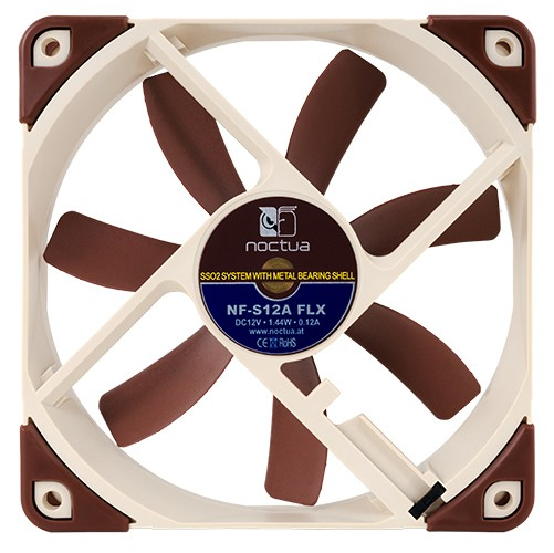 Miniatyrbillede 3 af 4: Noctua NF-S12A FLX Computerkabinet Ventilator 12 cm Beige, Brun