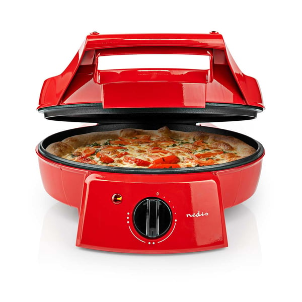 Nedis FCPM100FRD pizzajärn och pizzaugn 1 pizza/pizzor 1800 W Svart, Röd
