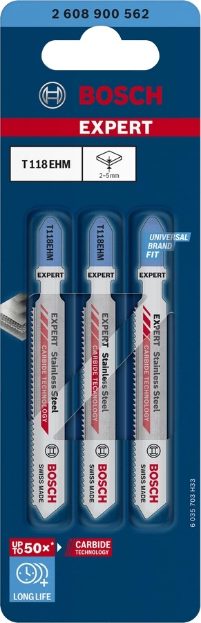 Bosch Expert T118 EHM Kuviosahanterä Karbidi 3 kpl