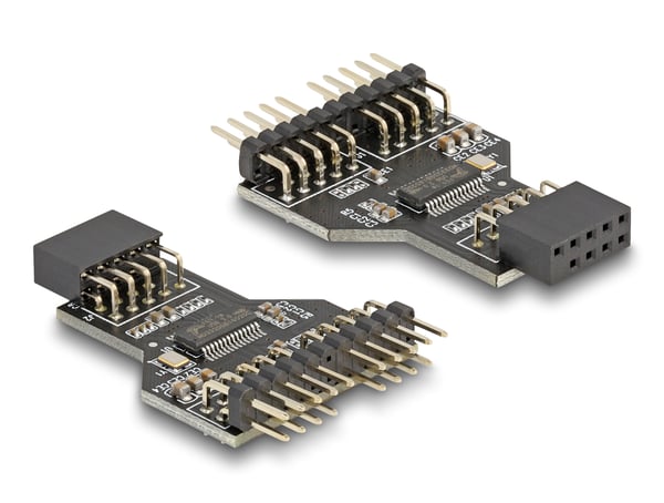 DeLOCK 60045 kabelomvandlare (hane/hona) 9 pin USB 2.0 2 x 9 pin pin header Svart
