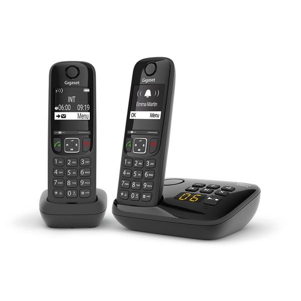 Gigaset AS690A Duo Analog/DECT-telefon Sort