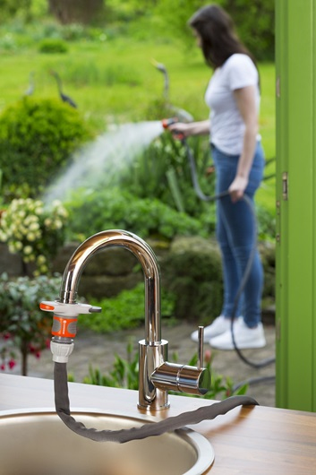 Gardena 18210-20 vandslange beslag Tap stik Sort, Krom, Grå 1 stk