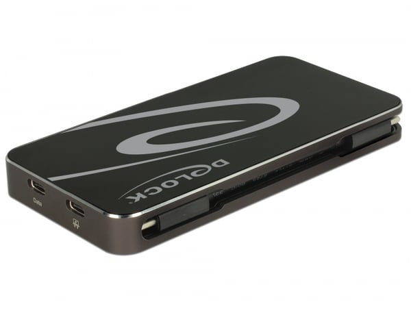 DeLOCK 87773 kannettavien tietokoneiden telakka ja porttitoistin Langallinen USB 3.2 Gen 1 (3.1 Gen 1) Type-C Musta