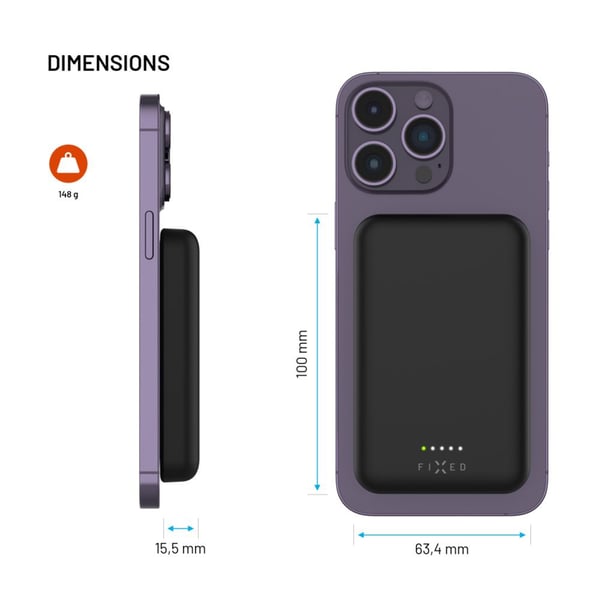 Miniatyrbillede 4 af 4: FIXED FIXZENM2-10-BK powerbank Lithium polymer (LiPo) 10000 mAh Trådløs opladning Sort