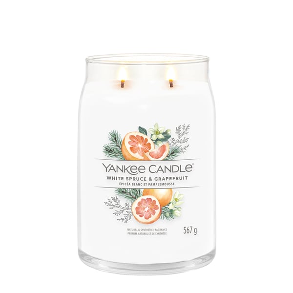 Miniatyrbillede 2 af 3: Yankee Candle Signature White Spruce & Grapefruit Lys Stor 567g