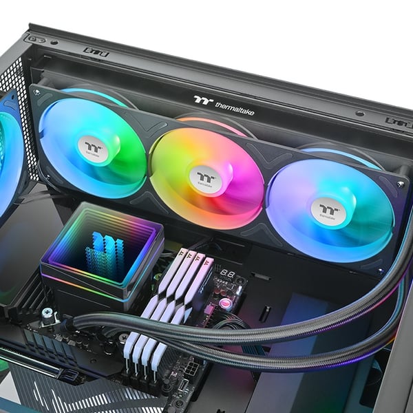 Miniatyrbillede 3 af 6: Thermaltake TH360 V3 ARGB Processor Alt-i-en væskekøler 12 cm Sort 1 stk
