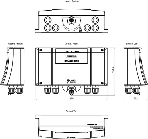 Miniatyrbild 3 av 3: Siemens 6AV2125-2AE13-0AX0 6AV21252AE130AX0 SPS-Anschlussbox