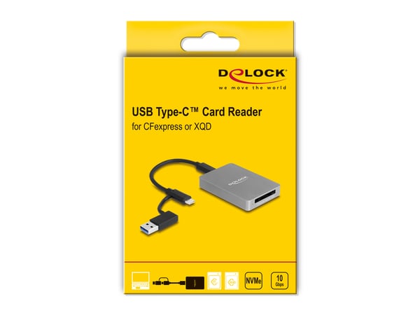 Pikkukuva 3 / 5: DeLOCK 91008 kortinlukija USB 3.2 Gen 1 (3.1 Gen 1) Type-C Harmaa